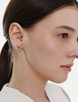26SS★ Champagne First Moon Silver One-Touch Earrings S