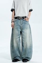 Washed Whisker Blue Jeans