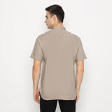 MON AKITA - Fujita Men Short Sleeve Shirt Dark Beige