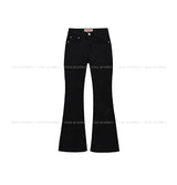 Crow Black Semi-Row Bootcut Pants