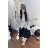 French Vintage Openwork Collar Knit Cardigan