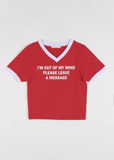 V LETTERING CROP TEE