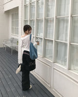 [♡MADE♡] black E - motion letter wide cotton pt