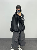 mesh track hooded jacket