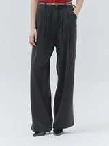 KIRSH PLAIN COOL WIDE FIT DENIM PANTS - BLACK