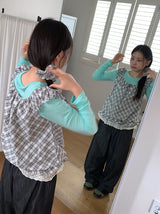 ガランキノンフェードワイドデニムパンツ