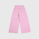 leather mix snap pants