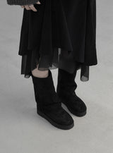 1186 Suede Warmer Sheepskin Long Boots (4cm)