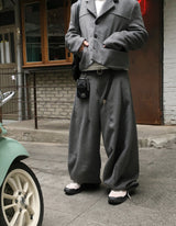 No.1582 wool 70 セットダートワイドスラックス (3color)