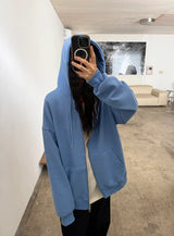 two way hood zip up
