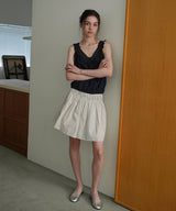 Stripe flare skirt_ivory