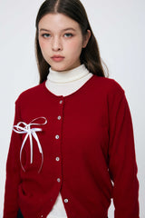 EIRIN WOOL CARDIGAN / RED