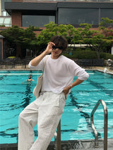 LMN Summer Linen U-Neck Long Sleeve Tee (5 colors)