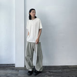ストラクチャード ショルダーボタン テクスチャード Tシャツ