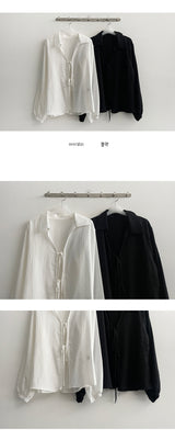 D-Roasted Wrap Collar Blouse (2 colors)