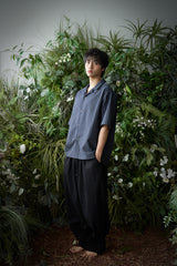 ストライプ L-C テーラード 1/2 シャツ (Navy)