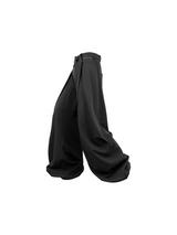RELABEL (‘LABEL’) Acetate Tencel Wool Straight-Leg Relaxed-Fit Casual Trousers with Diagonal Pleats at the Knees