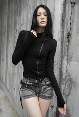 26FW★ OFFSET RIB HIGH NECK ZIP-UP