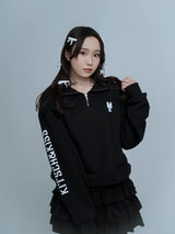 会場購入【葉月紗蘭 2点セット】ハーフジップスウェット - ホワイト&アイボリー