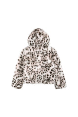 SHAKIRI POMPOM HOOD FUR JACKET (LEOPARD)