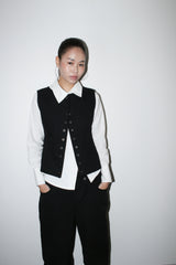 Button vest [Black]