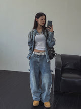 Wings Track Carpenter Wide Denim Pants