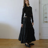 For Sunshine Moments Tiered Skirt Black 