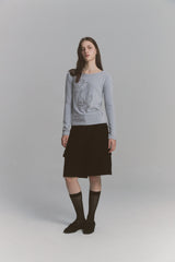 Lace Rose Long Sleeve Gray