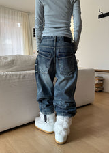 DOUBLE POCKET WIDE DENIM