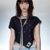 T10.00 Unbalanced Short-sleeved Printed T-shirt