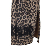 8287 Logo Leopard Long Skirt (Brown)