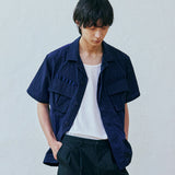 ripstop off duty fatigue shirt navy