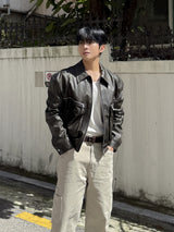 Kai zipper leather jacket