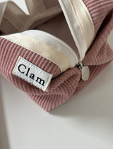 Clam ラウンドポーチ _ コーデュロイワームピンク