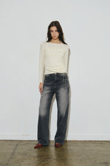bk pt denim pants (black)
