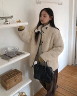 Gelto High Neck Fur Jacket