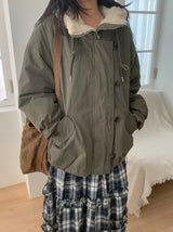 Felch Check Wool Quilted Bomber Padding Jumper