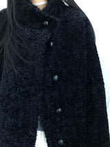 highneck puffy fur jacket