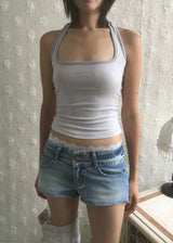 SQUARE HALTER SLEEVELESS (4color)