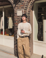 ローチワッフルヘンリーネックロングスリーブTシャツ