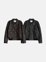 Kai zipper leather jacket