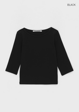 [B-BASIC] Standard Boat Neck 7/8 Sleeve T-Shirt 2SIZE