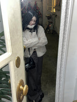 Black Belt Cozy Fur Jacket