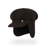 VA Stud Fly Newsboy Cap / Brown