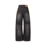 13DE MARZO Bear Brushed Relaxed Jeans Black