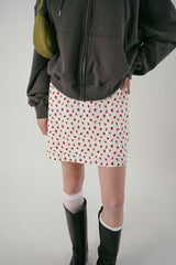 Flower mini skirt_ivory