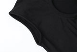 Ribbon hole top - black