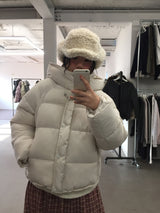 ウェロンハイネックフーデッドパディング (2color)