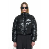 【即日発送】WOMAN Glossy Short Eco Down Jacket [BLACK] 