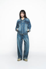 25SS デニムセットアップトラッカージャケット ブルー